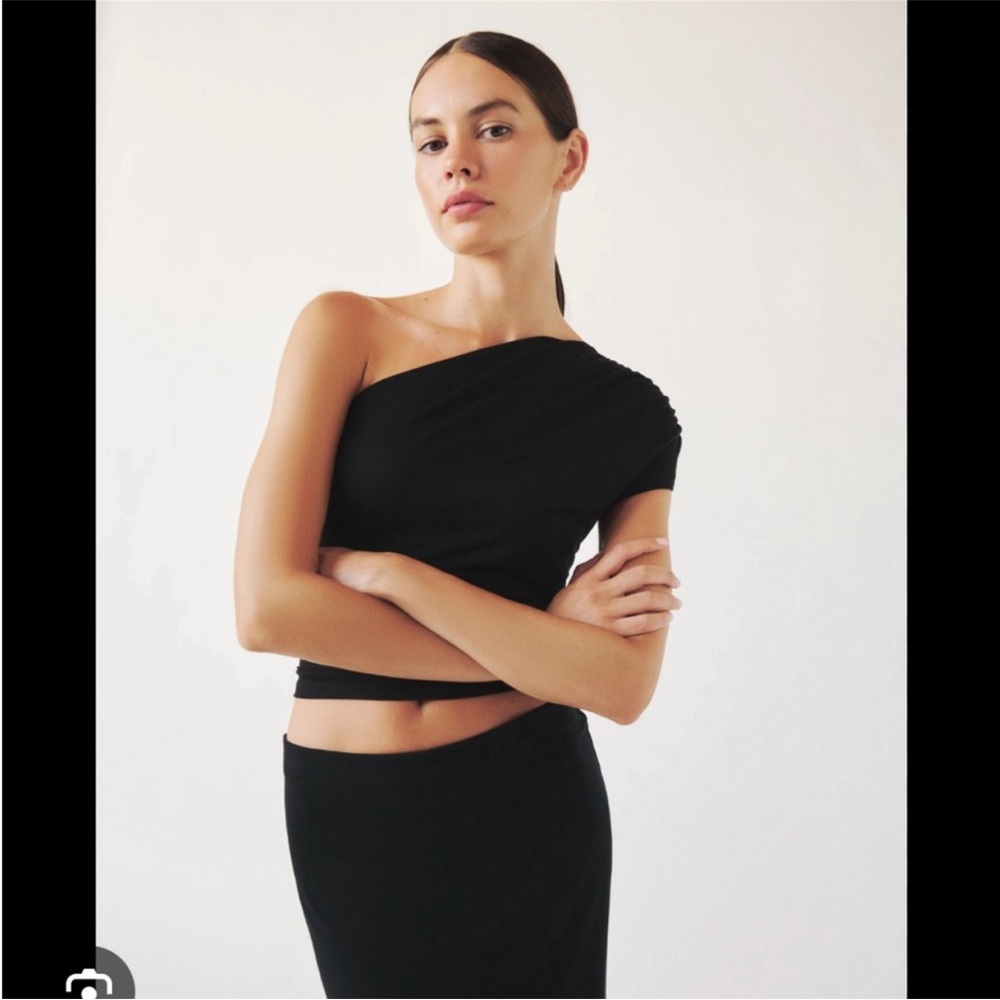 Reformation One-Shoulder tank with side ruching